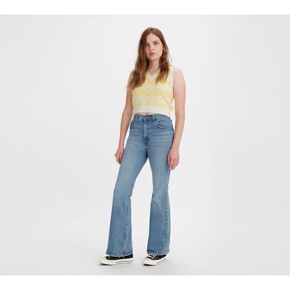NWT Levi's Premium 70’s High Flare Jeans in Sonoma Walks - Light Wash, Size 32 - Picture 1 of 16